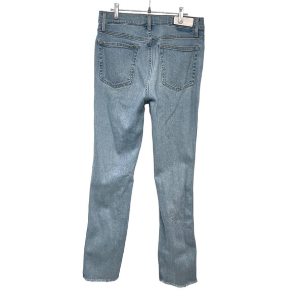 ReDone Comfort Stretch High Rise Button Fly Distressed Stove Pipe Jeans Women 31 - Picture 7 of 15